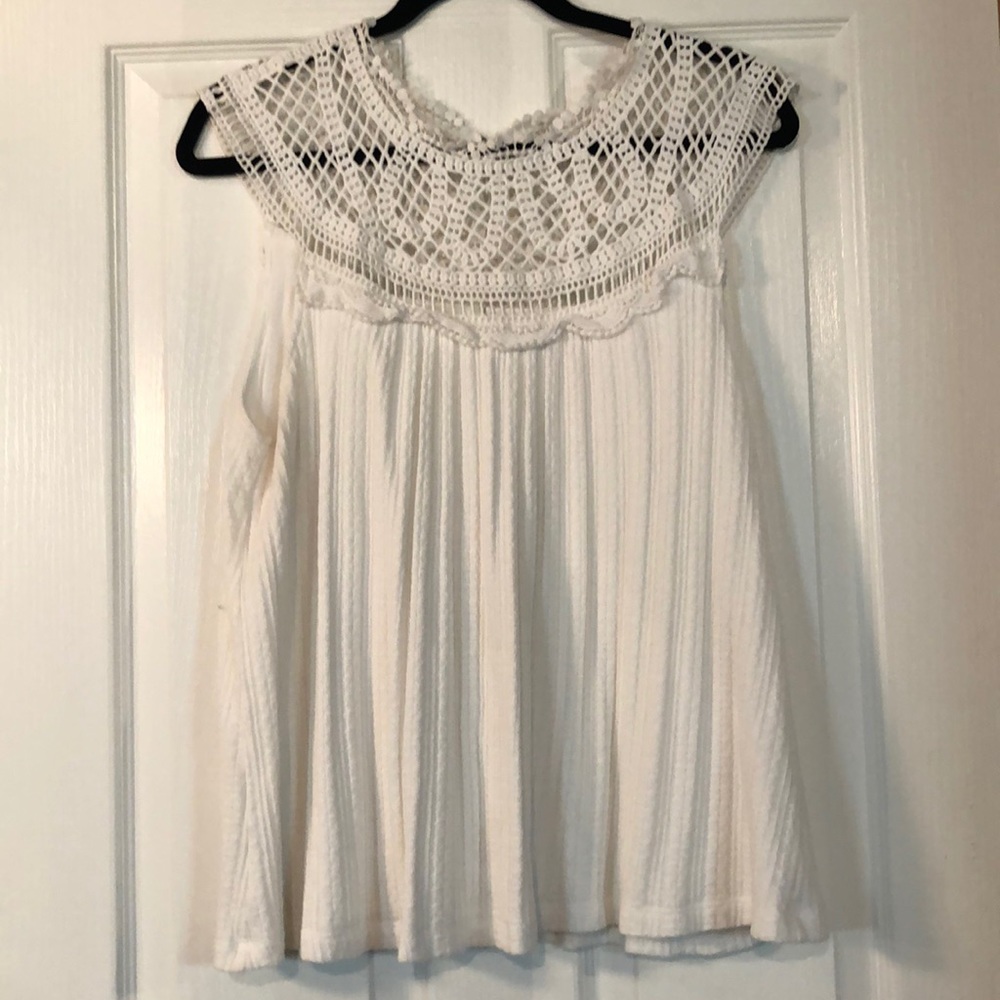 Meadow Rue by Anthropologie Sleeveless White Top